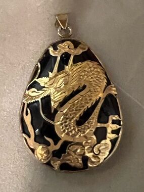 Vintage gold filled dragon pendant
